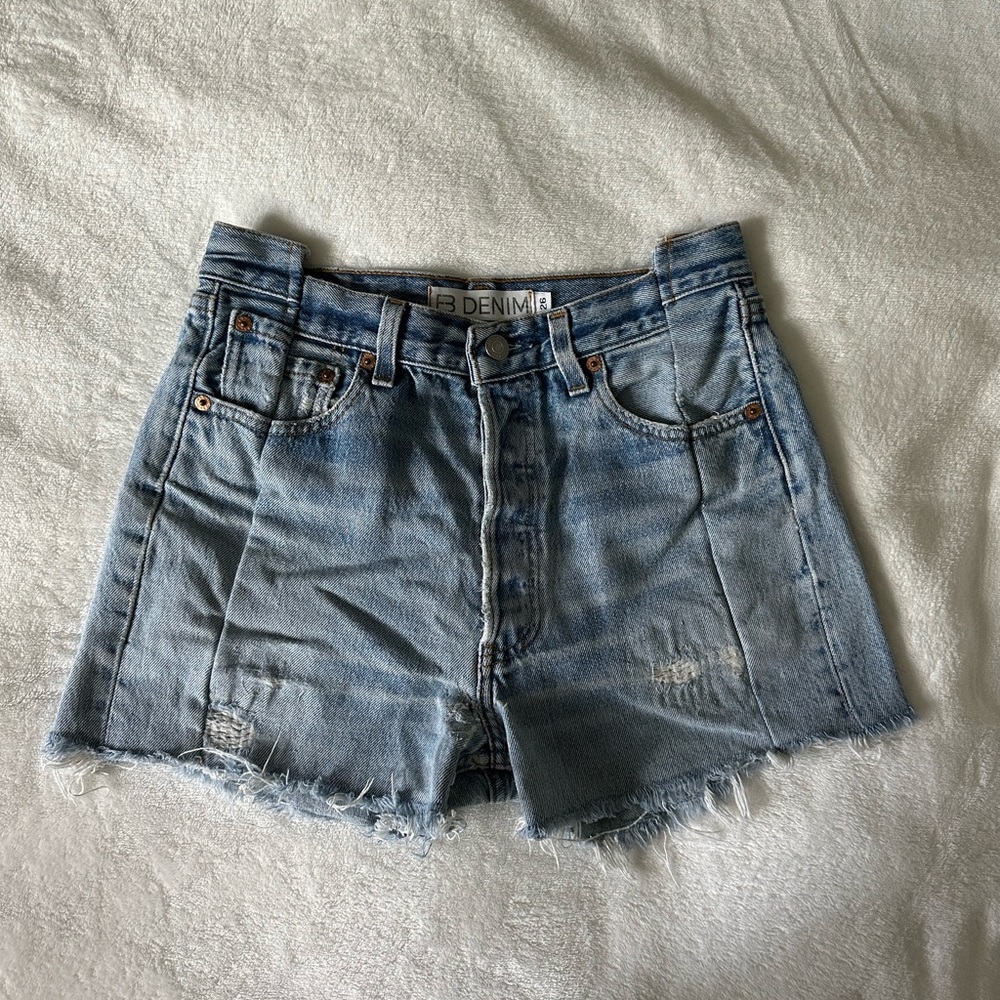 EB Denim Blue Jean (OG) Shorts High-Waisted Distressed